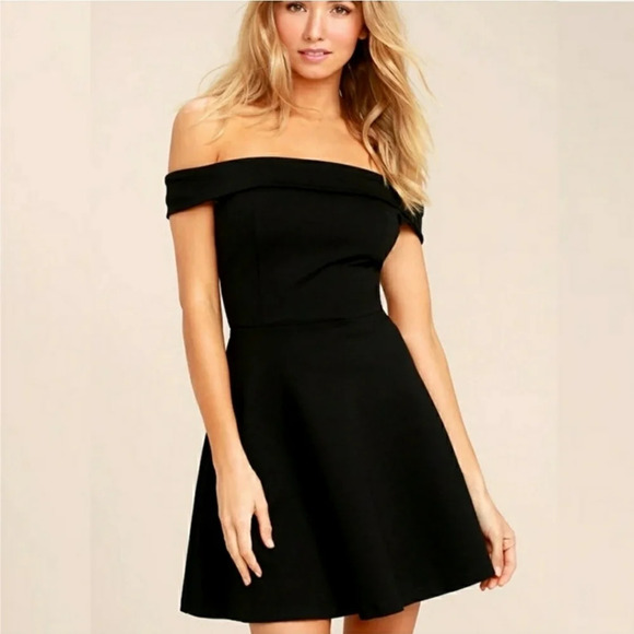 Lulus Season Of Fun Off The Shoulder Skater Dress - Picture 2 of 12